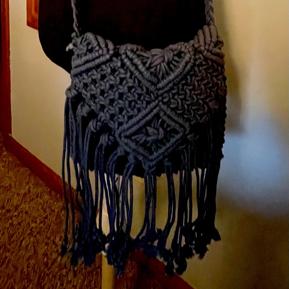 Navy Crochet Crossbody purse
